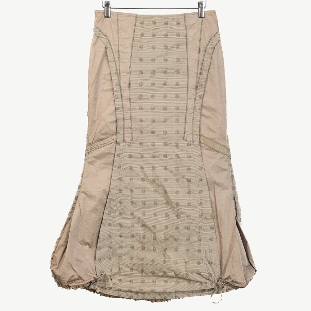 Beate Heymann Beige Taffeta Patchwork Bubble Midi… - image 1